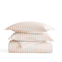 King Puffed Rugged Stripes Blush Patterned Soft Duvet Cover Bed Set - Striped Patterns