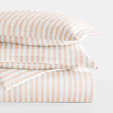 King Puffed Rugged Stripes Blush Patterned Soft Duvet Cover Bed Set - Striped Patterns