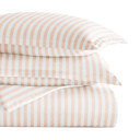 King Puffed Rugged Stripes Blush Patterned Soft Duvet Cover Bed Set - Striped Patterns