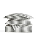 King Puffed Rugged Stripes Gray Patterned Soft Duvet Cover Bed Set - Striped Patterns