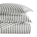 King Puffed Rugged Stripes Gray Patterned Soft Duvet Cover Bed Set - Striped Patterns