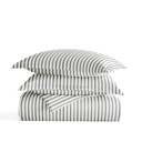 King Vertical Dreams Gray Patterned Soft Duvet Cover Bed Set - Striped Patterns