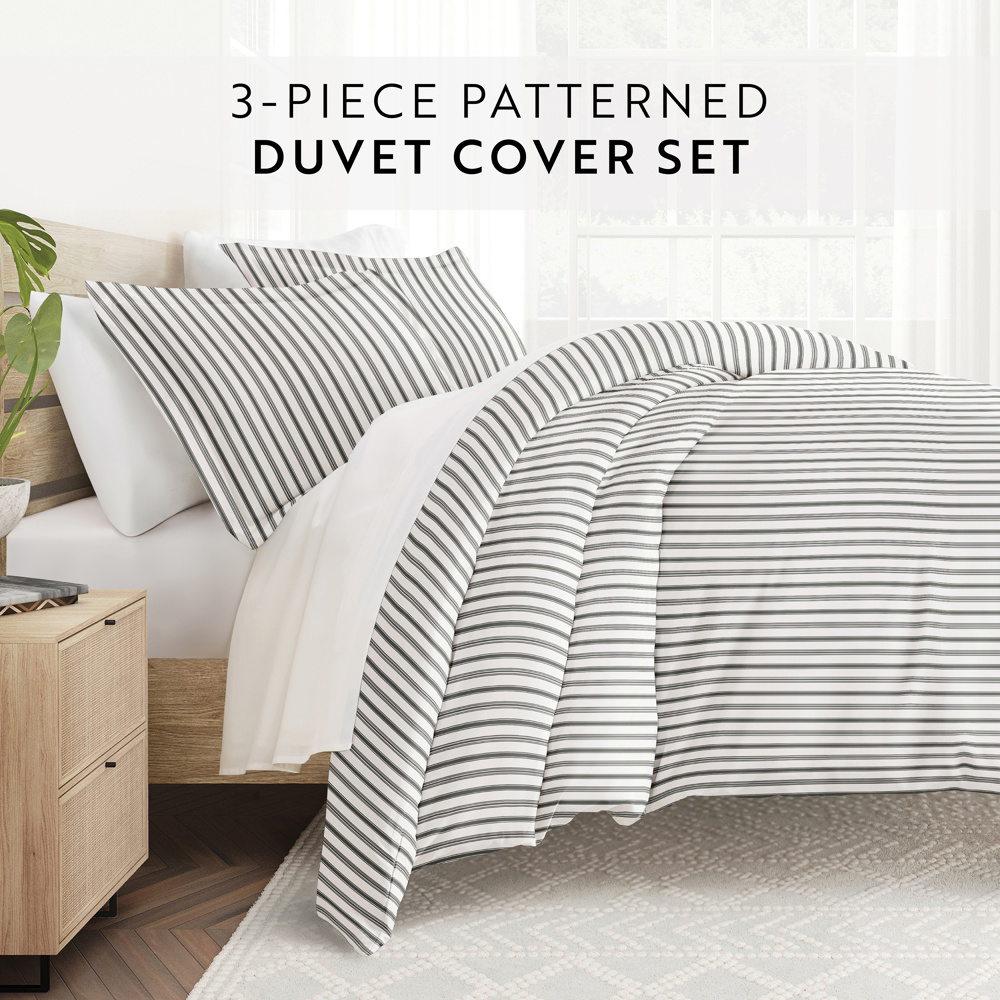 Patterned Soft Duvet Cover Bed Set - Striped Patterns