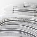 Queen Vintage Stripes Light Gray Patterned Soft Duvet Cover Bed Set - Striped Patterns