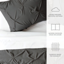 King Gray Pinch Pleat Luxury Duvet Cover Set