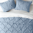 King Light Blue Pinch Pleat Luxury Duvet Cover Set