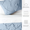 King Light Blue Pinch Pleat Luxury Duvet Cover Set