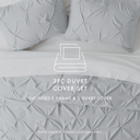 King Light Gray Pinch Pleat Luxury Duvet Cover Set