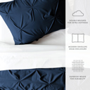 King Navy Pinch Pleat Luxury Duvet Cover Set