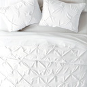 King White Pinch Pleat Luxury Duvet Cover Set