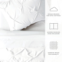 King White Pinch Pleat Luxury Duvet Cover Set