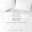 King White Pinch Pleat Luxury Duvet Cover Set