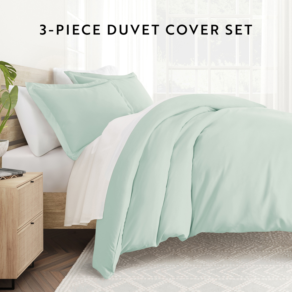 Duvet Cover Set Super Soft Microfiber Bedding in Solid Colors