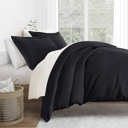 King Black Duvet Cover Set Super Soft Microfiber Bedding in Solid Colors