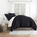 King Black Duvet Cover Set Super Soft Microfiber Bedding in Solid Colors