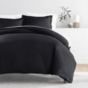 King Black Duvet Cover Set Super Soft Microfiber Bedding in Solid Colors