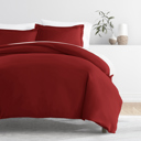 King Burgundy Duvet Cover Set Super Soft Microfiber Bedding in Solid Colors