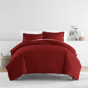 King Burgundy Duvet Cover Set Super Soft Microfiber Bedding in Solid Colors