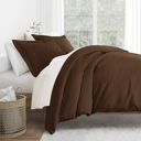 King Chocolate Duvet Cover Set Super Soft Microfiber Bedding in Solid Colors