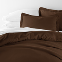 King Chocolate Duvet Cover Set Super Soft Microfiber Bedding in Solid Colors