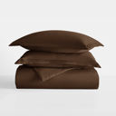 King Chocolate Duvet Cover Set Super Soft Microfiber Bedding in Solid Colors