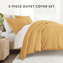 King Gold Duvet Cover Set Super Soft Microfiber Bedding in Solid Colors