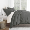 King Gray Duvet Cover Set Super Soft Microfiber Bedding in Solid Colors