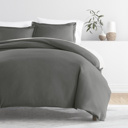 King Gray Duvet Cover Set Super Soft Microfiber Bedding in Solid Colors