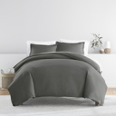 King Gray Duvet Cover Set Super Soft Microfiber Bedding in Solid Colors