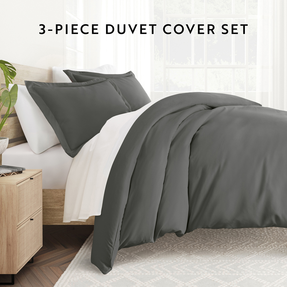 Duvet Cover Set Super Soft Microfiber Bedding in Solid Colors