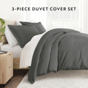 King Gray Duvet Cover Set Super Soft Microfiber Bedding in Solid Colors