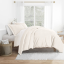 King Ivory Duvet Cover Set Super Soft Microfiber Bedding in Solid Colors