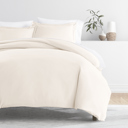 King Ivory Duvet Cover Set Super Soft Microfiber Bedding in Solid Colors