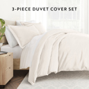 King Ivory Duvet Cover Set Super Soft Microfiber Bedding in Solid Colors