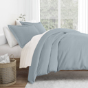 King Light Blue Duvet Cover Set Super Soft Microfiber Bedding in Solid Colors