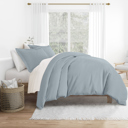 King Light Blue Duvet Cover Set Super Soft Microfiber Bedding in Solid Colors