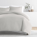 King Light Gray Duvet Cover Set Super Soft Microfiber Bedding in Solid Colors