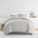 King Light Gray Duvet Cover Set Super Soft Microfiber Bedding in Solid Colors