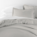 King Light Gray Duvet Cover Set Super Soft Microfiber Bedding in Solid Colors