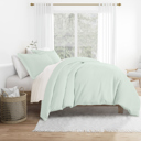 King Mint Duvet Cover Set Super Soft Microfiber Bedding in Solid Colors