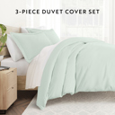 King Mint Duvet Cover Set Super Soft Microfiber Bedding in Solid Colors