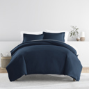 King Navy Duvet Cover Set Super Soft Microfiber Bedding in Solid Colors