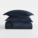 King Navy Duvet Cover Set Super Soft Microfiber Bedding in Solid Colors