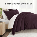 King Purple Duvet Cover Set Super Soft Microfiber Bedding in Solid Colors