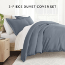 King Stone Duvet Cover Set Super Soft Microfiber Bedding in Solid Colors