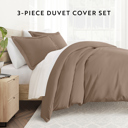 King Taupe Duvet Cover Set Super Soft Microfiber Bedding in Solid Colors