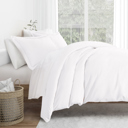 King White Duvet Cover Set Super Soft Microfiber Bedding in Solid Colors