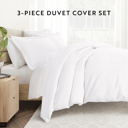 King White Duvet Cover Set Super Soft Microfiber Bedding in Solid Colors