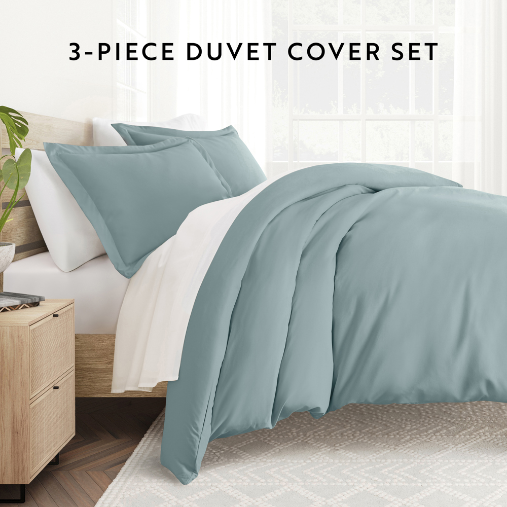 Duvet Cover Set Super Soft Microfiber Bedding in Solid Colors