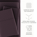 California King Checkered Purple Embossed Microfiber Sheet Set - Checkered Pattern